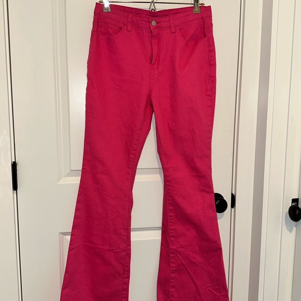 Bright Pink Flared Pants